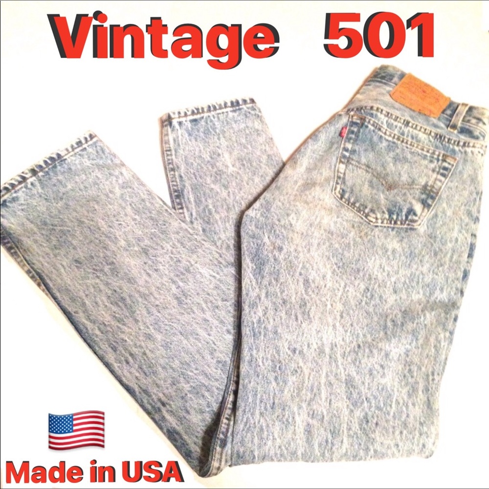 Vintage Acid Wash Levi's 501  - W34 L34